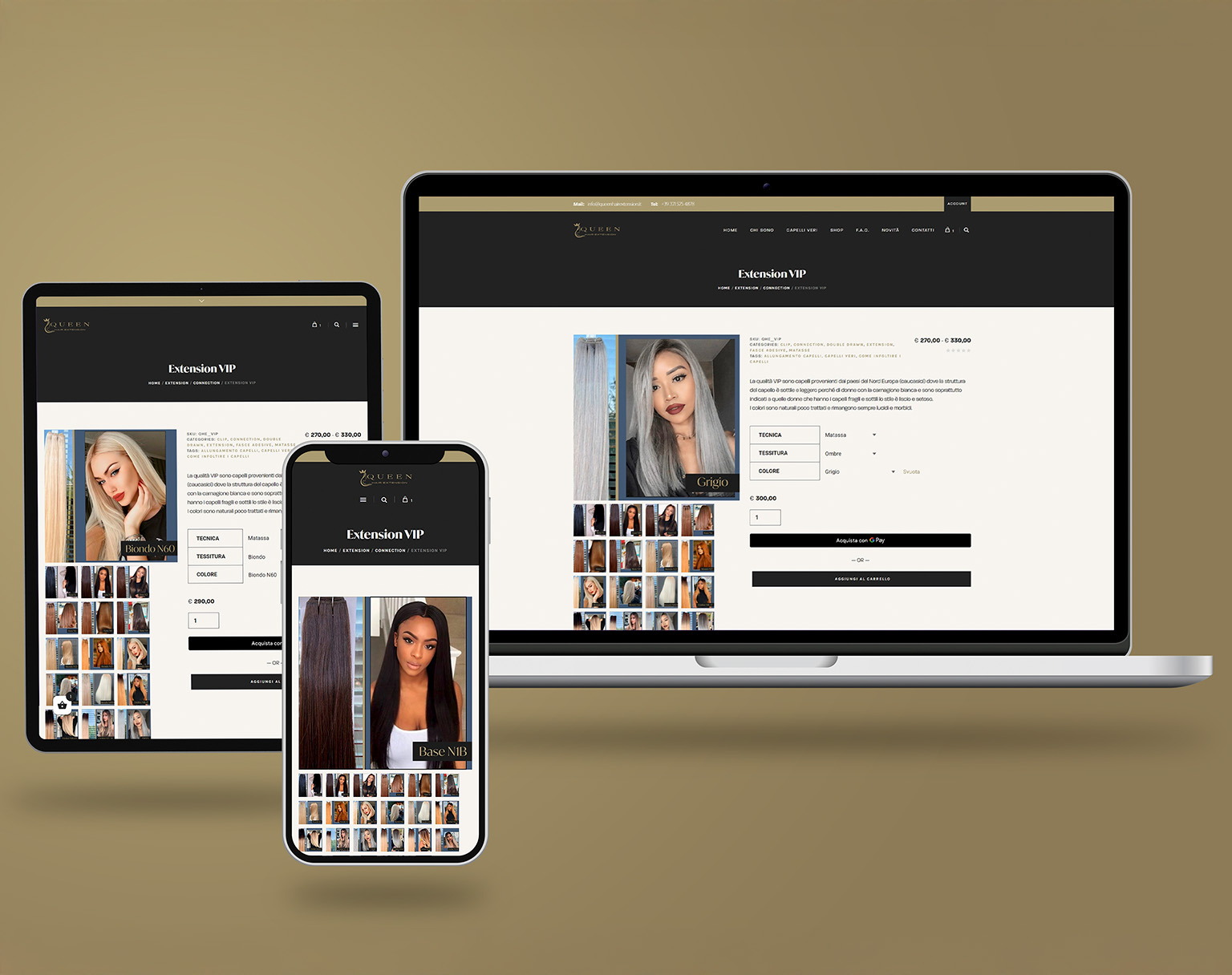 Realizzazione e-Commerce per vendita extension capelli